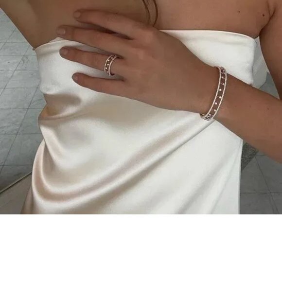 Zara strapless satin-like dress - Picture 7 of 9